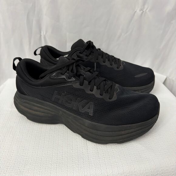 Hoka One One Bondi 8 Shoes Mens Size 12 4E Extra Wide Black Running EEEE - Picture 1 of 11